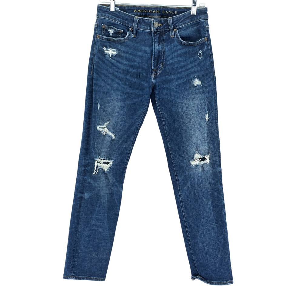 American Eagle Slim Jeans Mens 30x30 Blue Distressed Next Level Flex Denim Pants